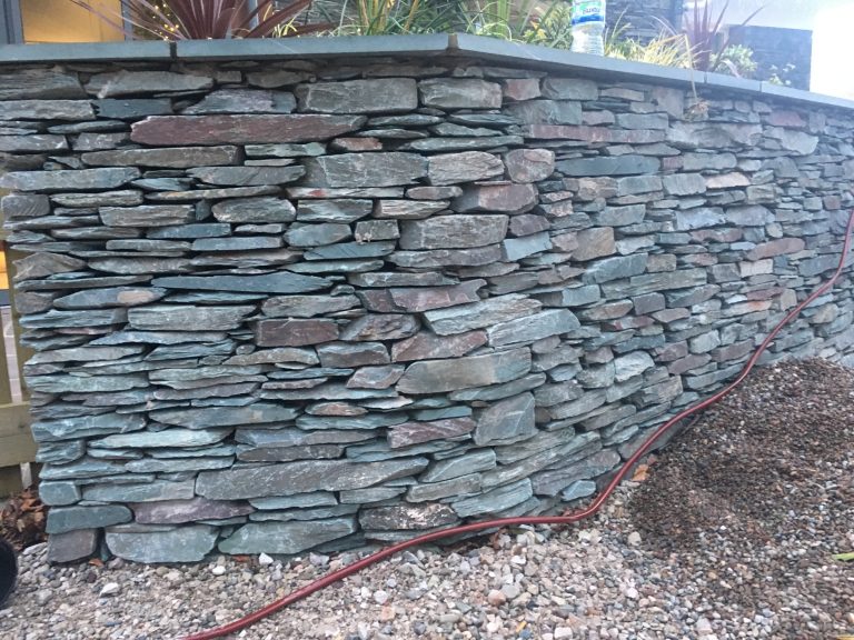 Slate wall for Lodore Falls Hotel